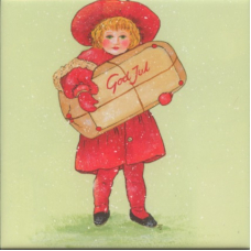 Ceramic Tile - Girl with package